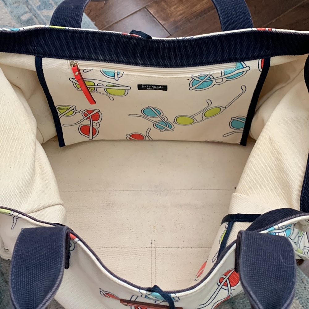 Kate Spade canvas Sunglasses tote bag - Picture 6 of 13